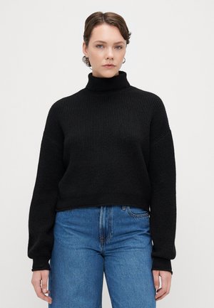 Vero Moda Tall VMYVONNE ROLLNECK ROLLEDGE  - Džemper - black