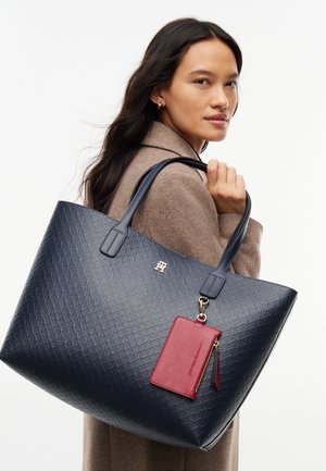Tommy Hilfiger, ICON TOTE MONO - Shopping bags - space blue