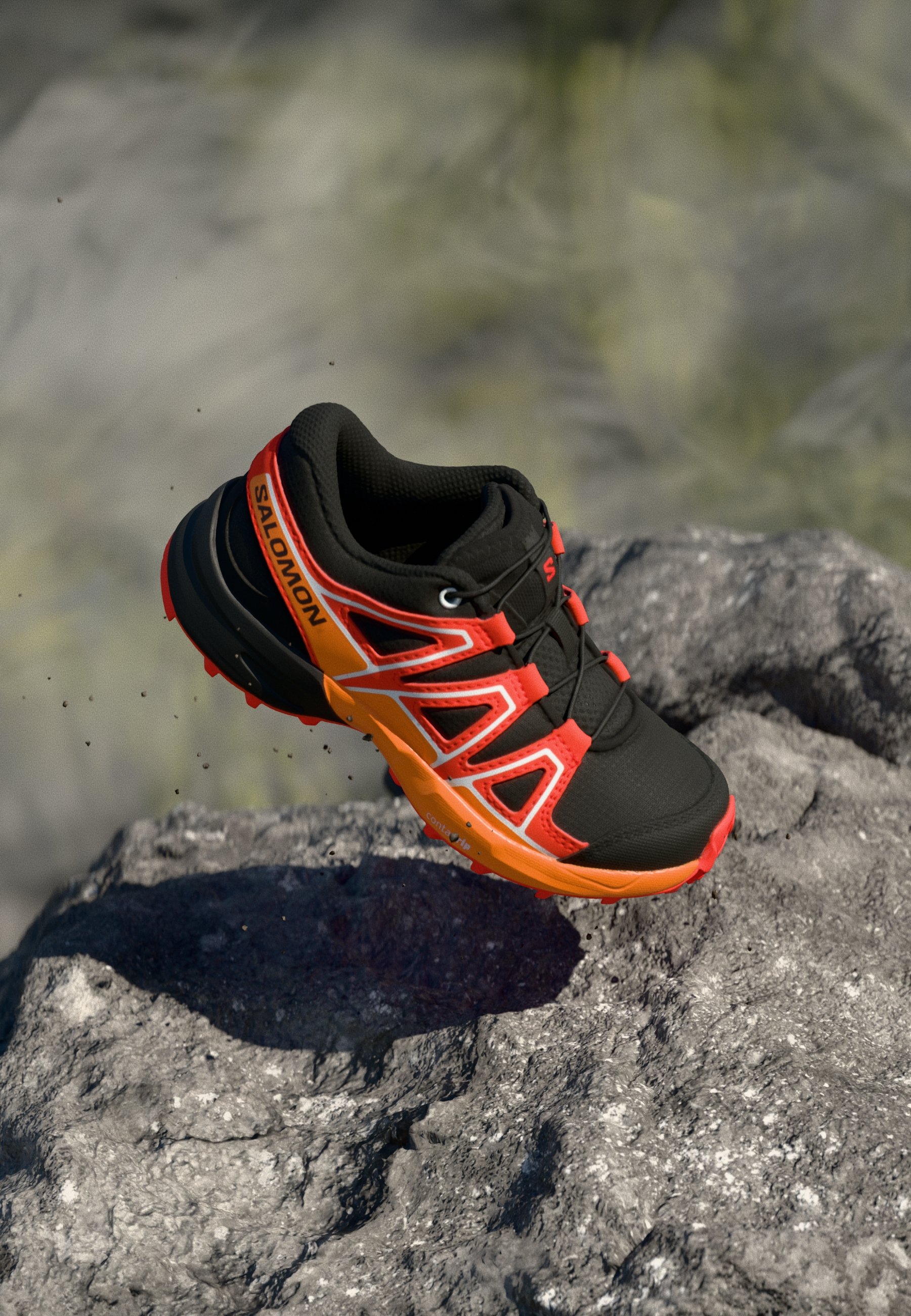 Salomon SPEEDCROSS UNISEX - Hiking shoes - black/cherry 