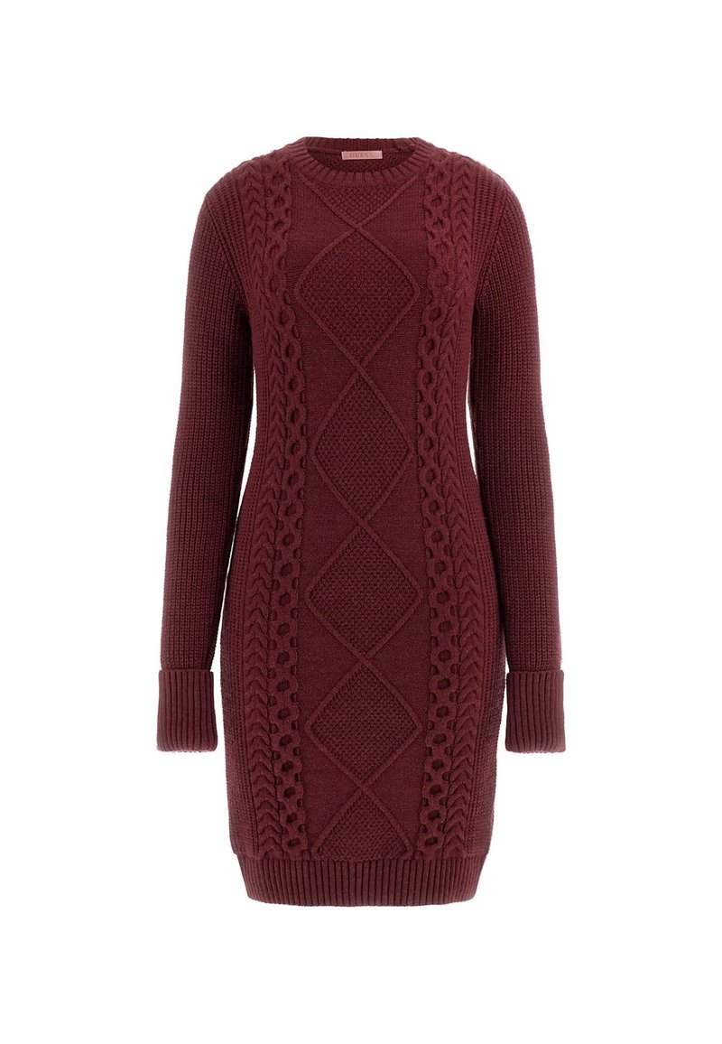 Guess Gebreide jurk bordeauxrood