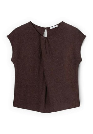 Motivi, T-SHIRT CON DRAPPEGGIO - T-shirts basic - marrone