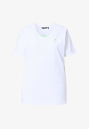 Ulla Popken, T-SHIRT, RÜCKENMOTIV, OVERSIZED, RUNDHALS, HALBARM - T-Shirt print - snow white