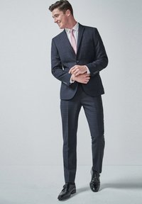 Next - NAVY/BLACK TAILORED FIT CHECK SUIT: JACKET - Colbert - blue Miniatuurafbeelding 1