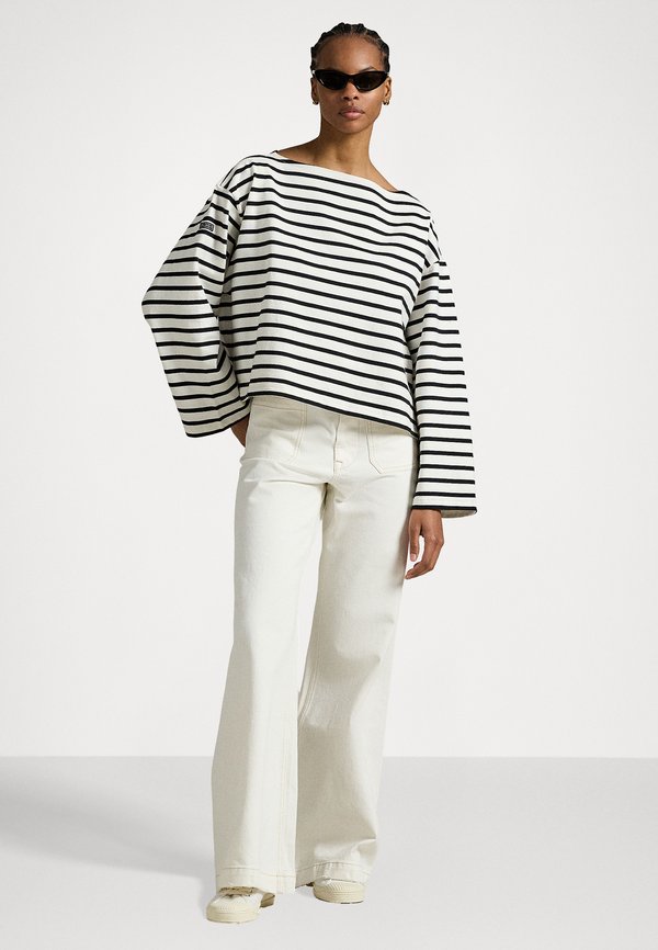 DENIM WIDE LEG SAILOR TROUSER - Relaxed fit jeans - luizia wash4