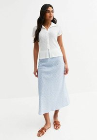 New Look - DAISY PRINT BIAS CUT MIDI - A-line skirt - blue pattern Thumbnail Image 1