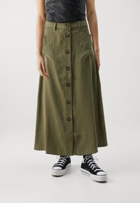 JDY - JDYOLLI MIDI BUTTON SKIRT - A-linjekjol - kalamata Miniatyrbild 1