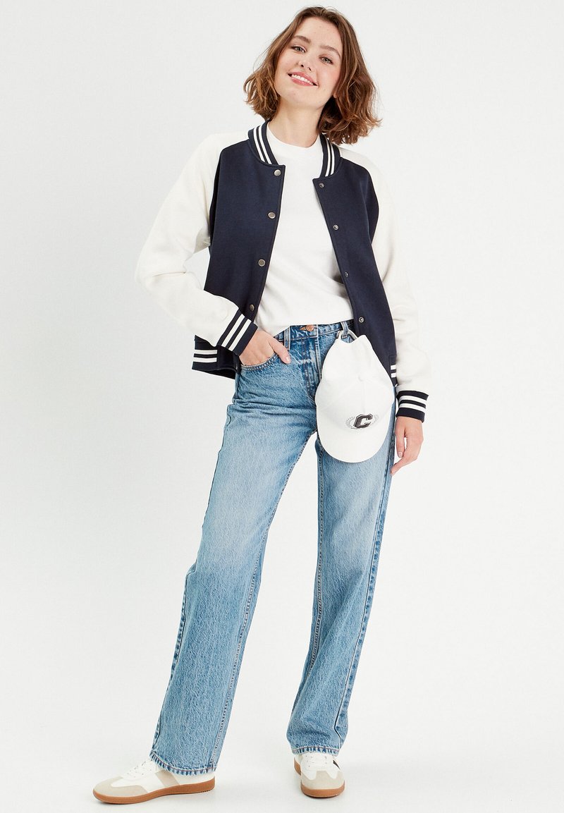Bomber (blouson) Cache Cache Bleu Imprimé - Taille 36/38 (T1), Neuf Avec étiquettes, Polyester, Femme