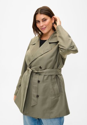 Zizzi MIT GÜRTEL - Trench - dusty olive