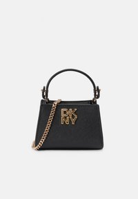 DKNY Flap Shoulder Bag, Borsa a Tracolla Donna, Nero/Oro, m DKNY Flap Shoulder Bag, Borsa a Tracolla Donna, Nero/Oro, m