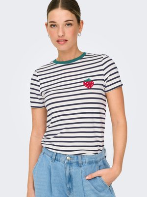 ONLY HEART LIFE S/S TEE  - T-shirt print - cloud dancer