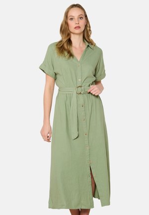 WITH BELT - Shirt dress - khaki faded