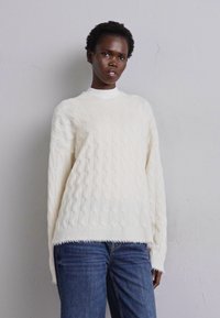 RE/DONE CABLE VNECK - Vesta - ivory