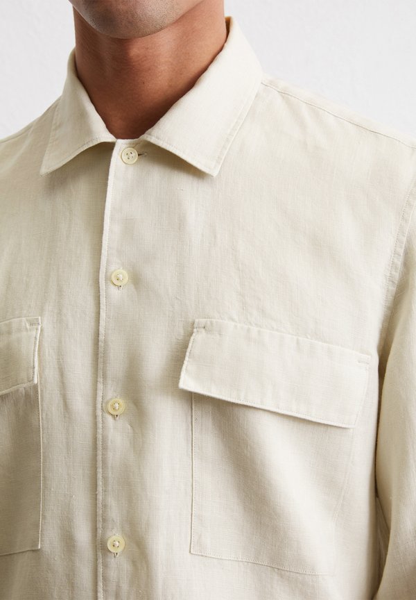 CAMP COLLAR TWO FLAP POCKETS STRAIGHT HEM WITH SLIT AT SIDE SEAM - Shirt - gray silk2