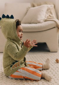 Next REGULAR FIT - Chaqueta de punto - green dinosaur