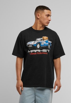 Market Print T-shirt - washed black