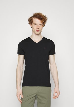 CORE SLIM V NECK TEE - T-Shirt basic - black