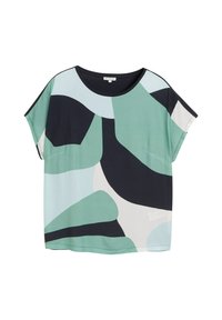 Blouse - faded green abstract flower