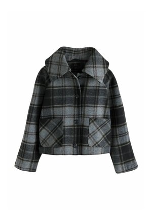 Next, CHECK CROPPED COLLARED JACKET - Leichte Jacke - grey