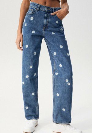 WITH DAISY DESIGN - Straight leg jeans - royal blue