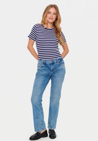 Saint Tropez ASTER SS STRIPE - Triko s potiskem - patriot blue