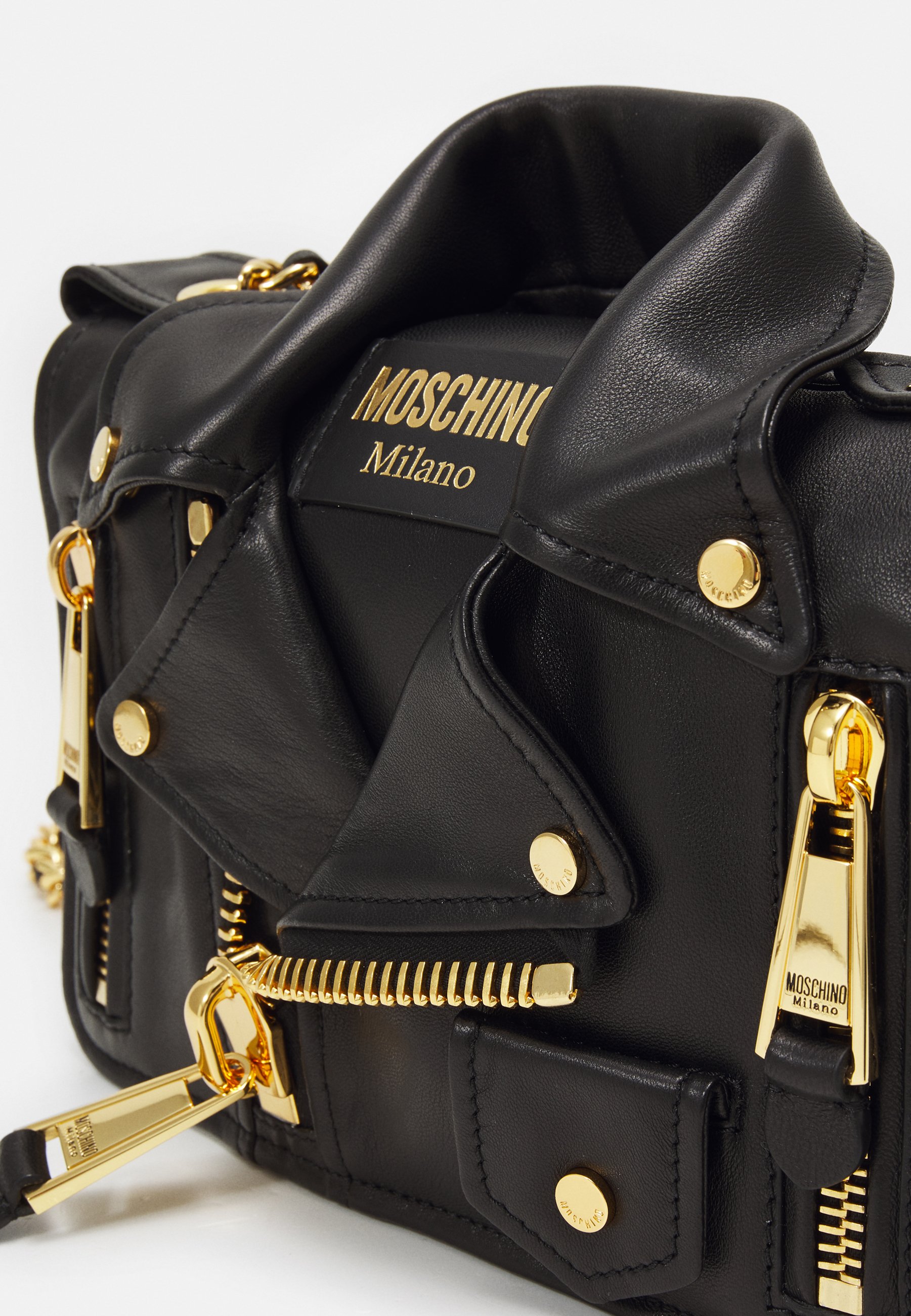 MOSCHINO BIKER BAG - Cross body bag - fantasia nero/black