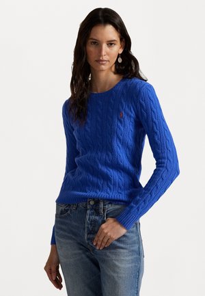 CABLE WOOL-CASHMERE CREWNECK JUMPER - Neule - lapis blue