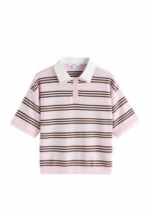 Next, TALL FIT - SHORT SLEEVE LAYERED POLO TOP - Polo shirt - pink chocolate brown stripe