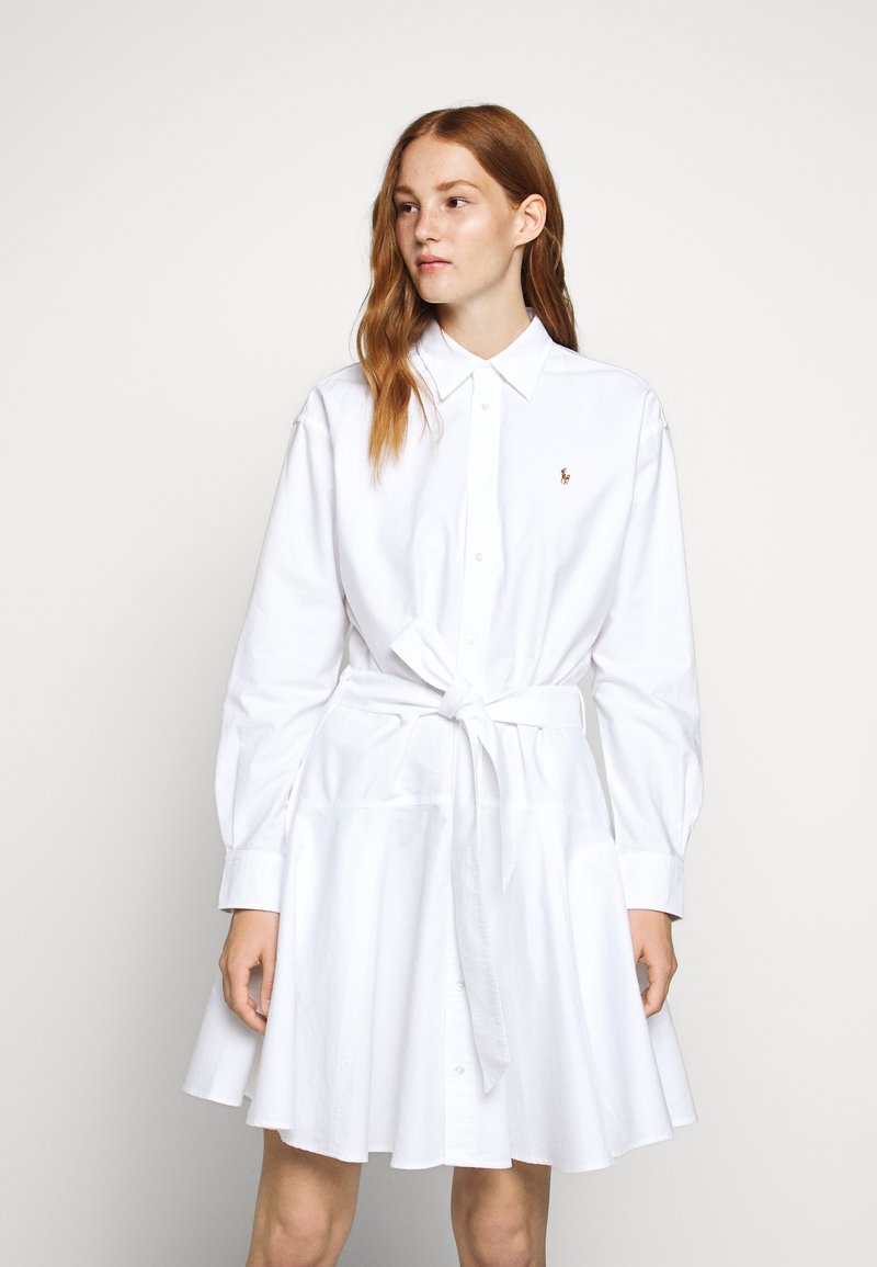 white long sleeve polo dress