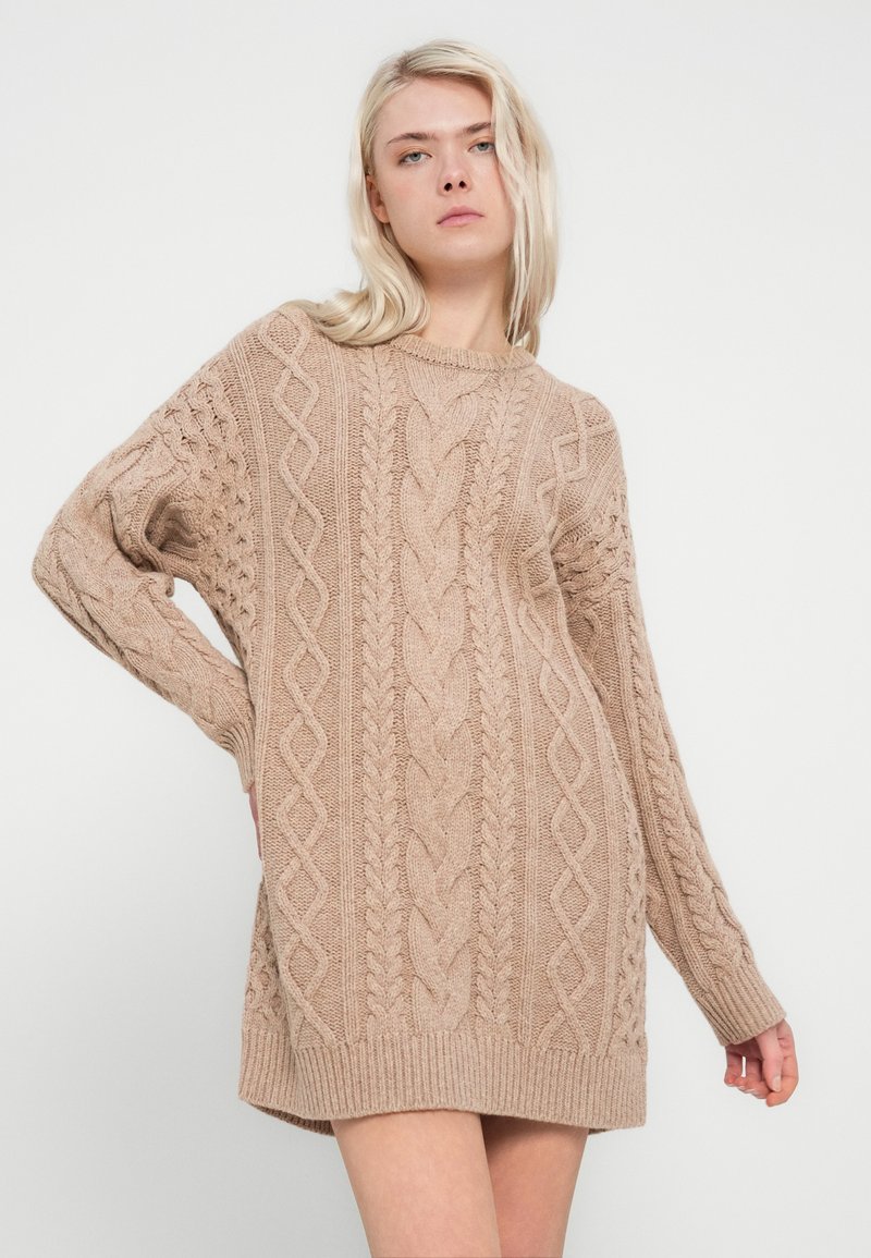 GAP CABLE SWEATER DRESS - Jumper dress - oat beige/beige - Zalando.ie