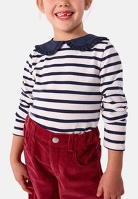 Petit Bateau MARINIERE MOYEN SIMPLE - Strikkegenser - marshmallow/smoking