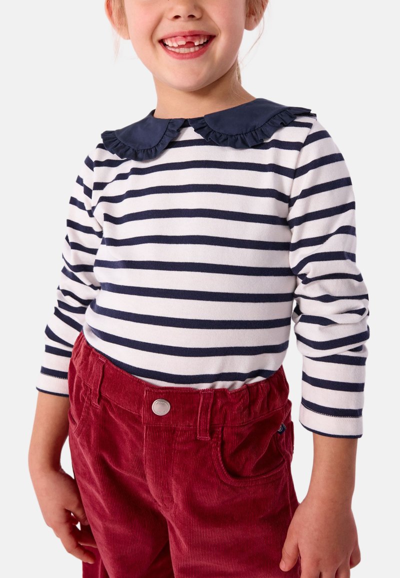 Petit Bateau MARINIERE MOYEN SIMPLE - Strikkegenser - marshmallow/smoking