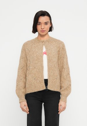 Vero Moda VMSHELL O NECK ONE BUTTON CARDIGAN - Casaco de malha - silver-coloured mink
