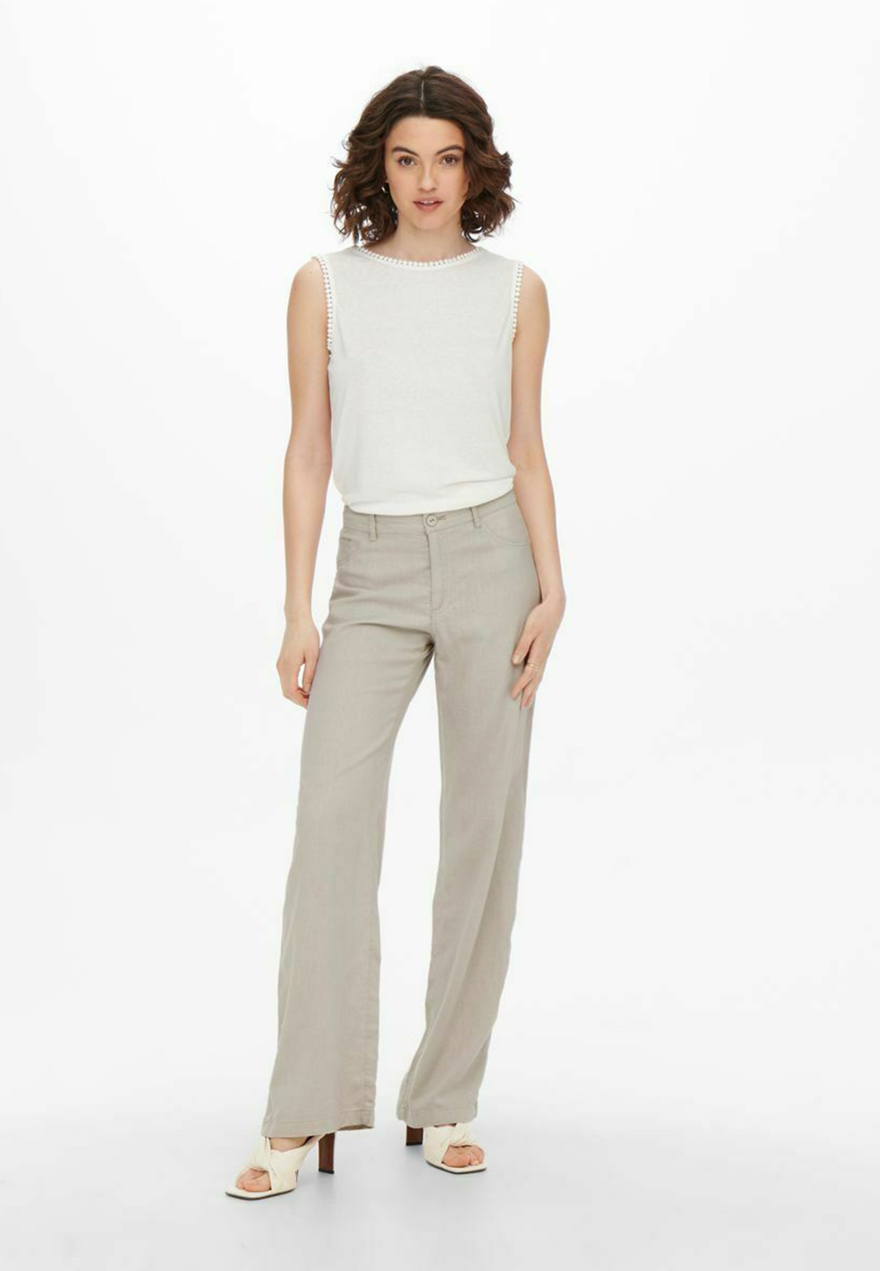 ONLY LOW WAIST - Stoffhose - silver 