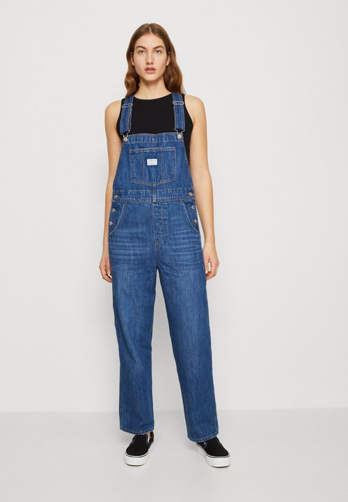 Tommy Jeans DAISY DUNGAREE Snekkerbukse denim medium/blå denim