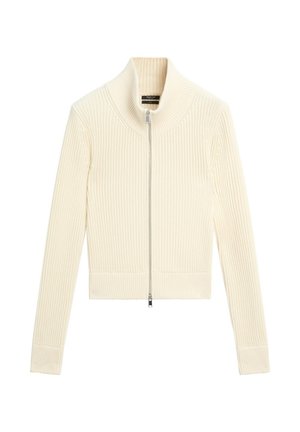 Massimo Dutti, 100% COTTON PURL KNIT CARDIGAN - Gilet - white