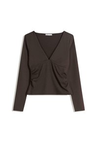 GATHERED DETAIL  - Long sleeved top - brown