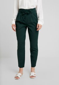 VILA Tygbyxor - dark green