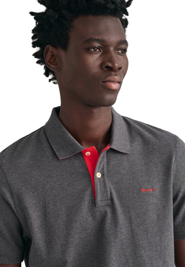 REG CONTRAST - Polo shirt - antracit melange3