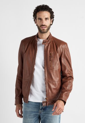 Veste en cuir - cognac