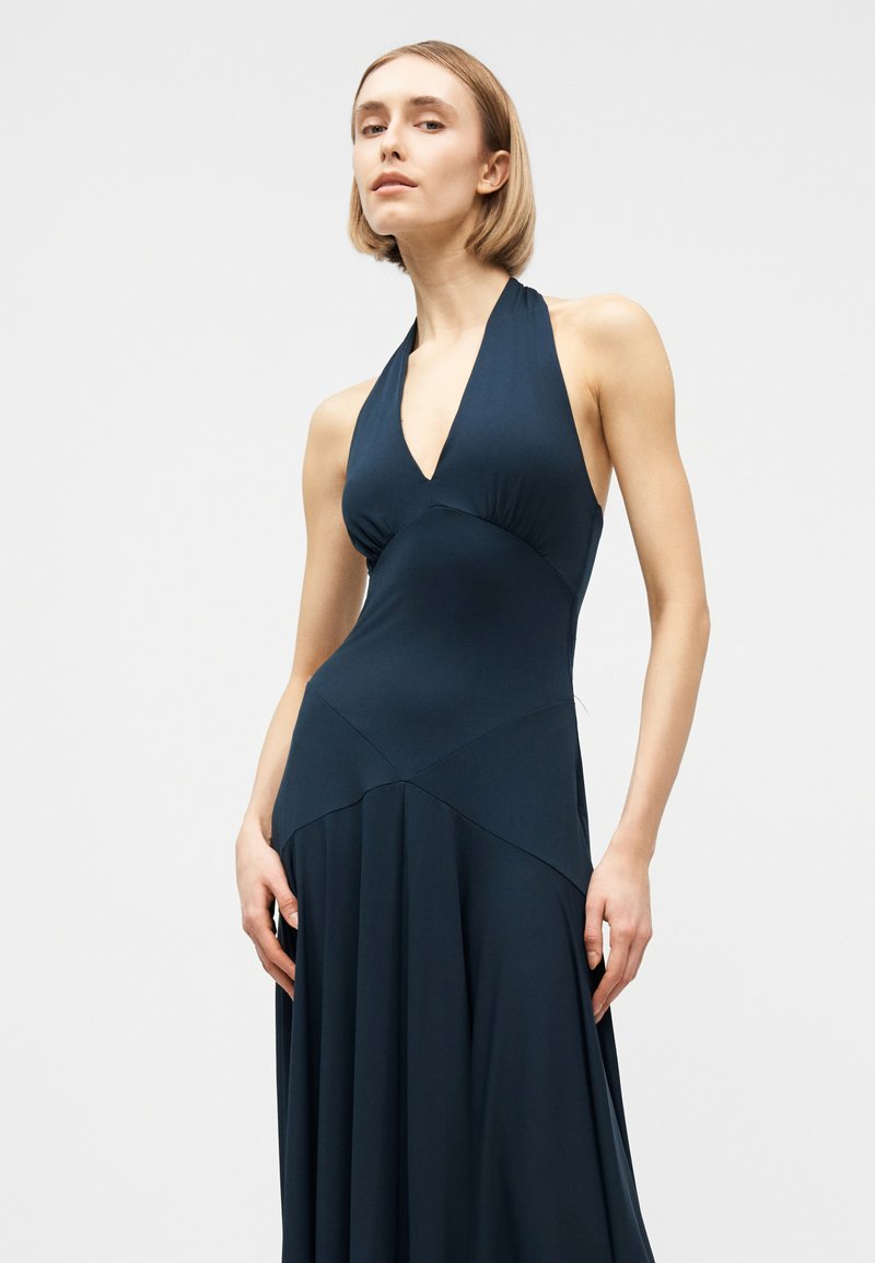 MICHAEL Michael Kors HALTER LONG MIDI - Day dress - midnight blue/dark blue 