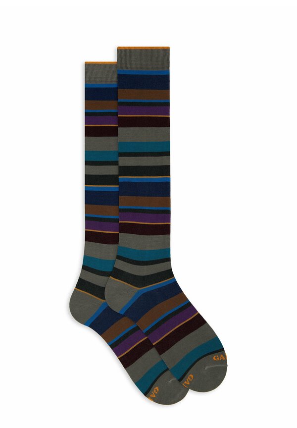 LONG WITH STRIPES - Kniestrümpfe - grigio