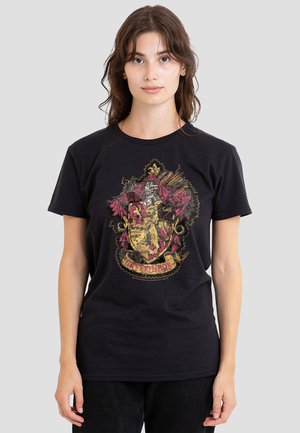 Cotton Soul, HARRY POTTER GRFFINDOR KNITTED PATCH  DAMAGED - Print T-shirt - black