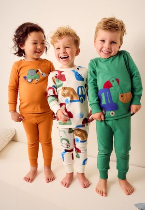 Next, SNUGGLE 3 PACK - REGULAR FIT  SET - Pyjama - green orange transport