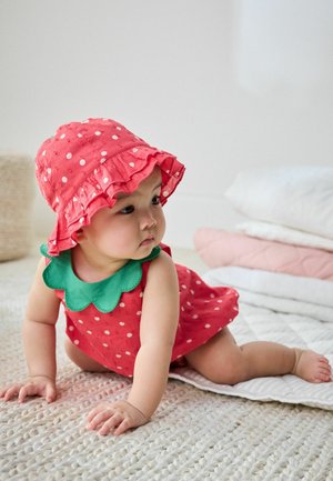 Next, SET - Overal - red strawberry printed
