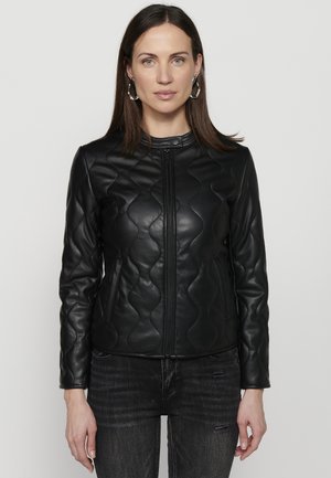 Chaqueta de cuero sintético - black