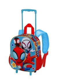 Karactermania CAPTAIN AMERICA FIRST SMALL 3D RUCKSACK WITH WHEELS - Trolley - Spiderman blue-red