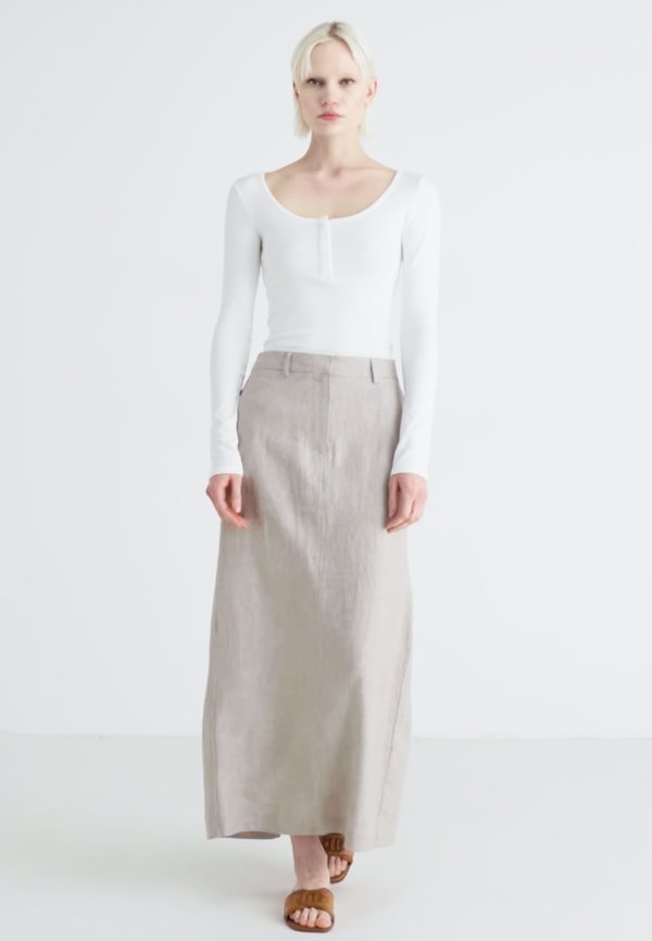 SLFMARGO RITA LONG SKIRT - Maxi skirt - sepia tint4