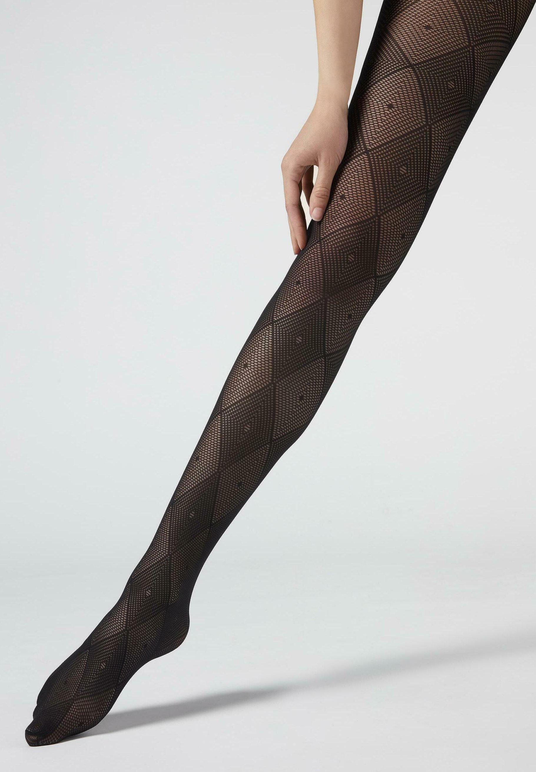 Calzedonia Collant - rombi nero/nero - Zalando