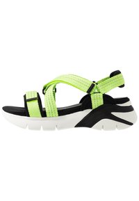 Tamaris WOMS SANDALS - Wedge sandals - lime neon