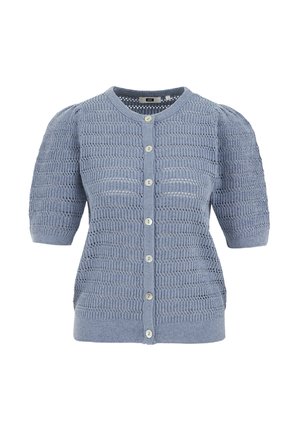 WE Fashion, WE FASHION DAMES VEST MET OPEN STRUCTUUR - Kardigan - greyish blue